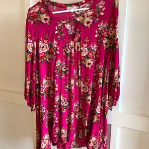 Floral quartered sleeve Dress